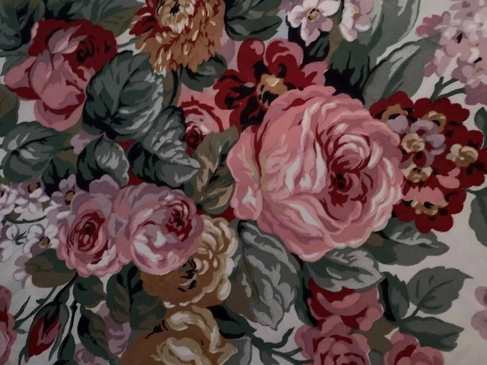 Sábana bajera plana Ralph Lauren Allison blanca multi floral vintage ~ COMPLETA Foto 4 de 4