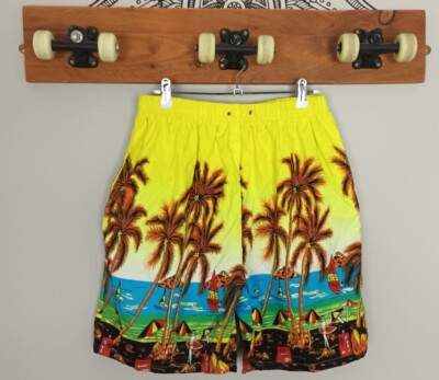 Vintage Retro 90er 80er CRAZY FRESH PRINCE TROPICS BOLD BEACH BERMUDA FESTIVAL SHORTS