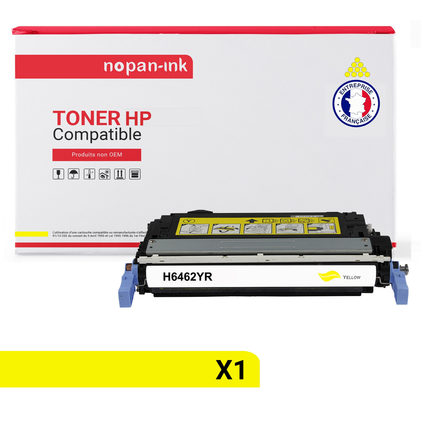 Toner jaune Q6472A compatible HP LaserJet pour impressions de documents de bureau