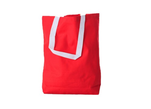 Cantidad 2 Bolsa de Compras de Comestibles Reutilizable Fuerte Rojo Algodón Reforzado Grande Mediana - Imagen 2 de 2