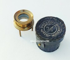 Antique Brass Chart Magnifier - Magnifying Glass with Leather Case