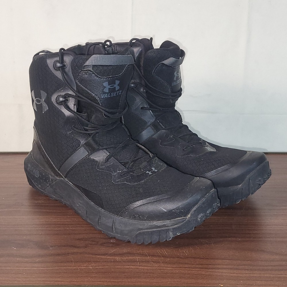 EUC Under Armour Micro G Valsetz Zip Tactical Boots 3023748-001 Black Men's 14