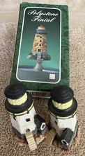 Finial LIGHTHOUSE POLYSTONE LAMP Toppers 3.75" TALL SET OF 3, 1 W/ BOX
