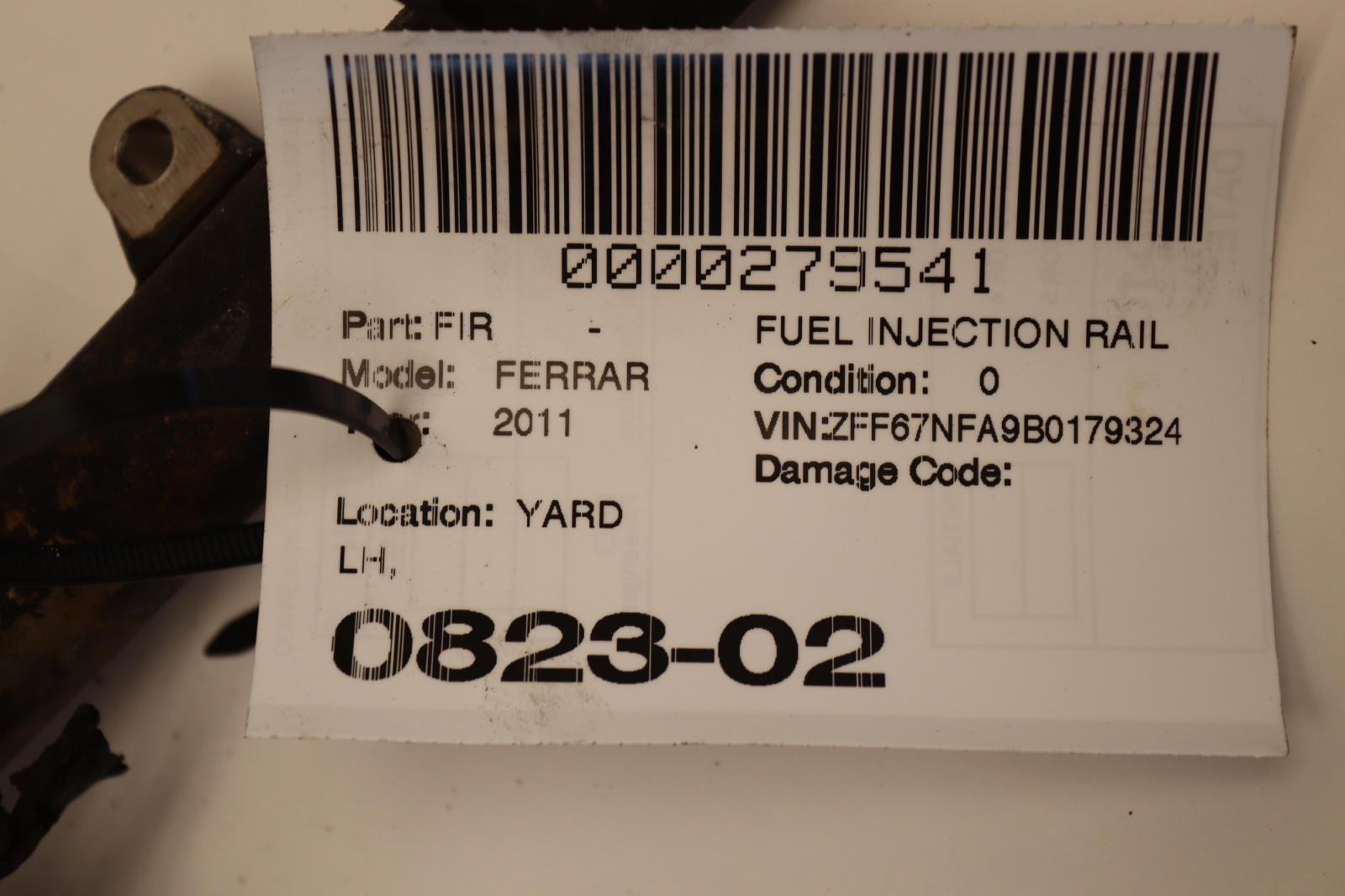 2010-2015 FERRARI 458 ITALIA 4.5L V8 F136 LEFT SIDE FUEL INJECTION RAIL PIPE OEM