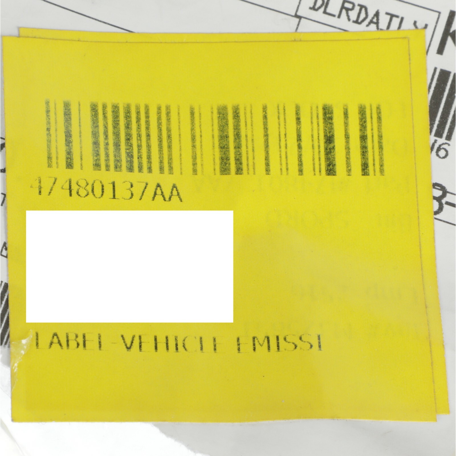 Emission+LabelSE2C+VIN3A+A+Mopar+47480137AA+fits+2015+Dodge+Dart for