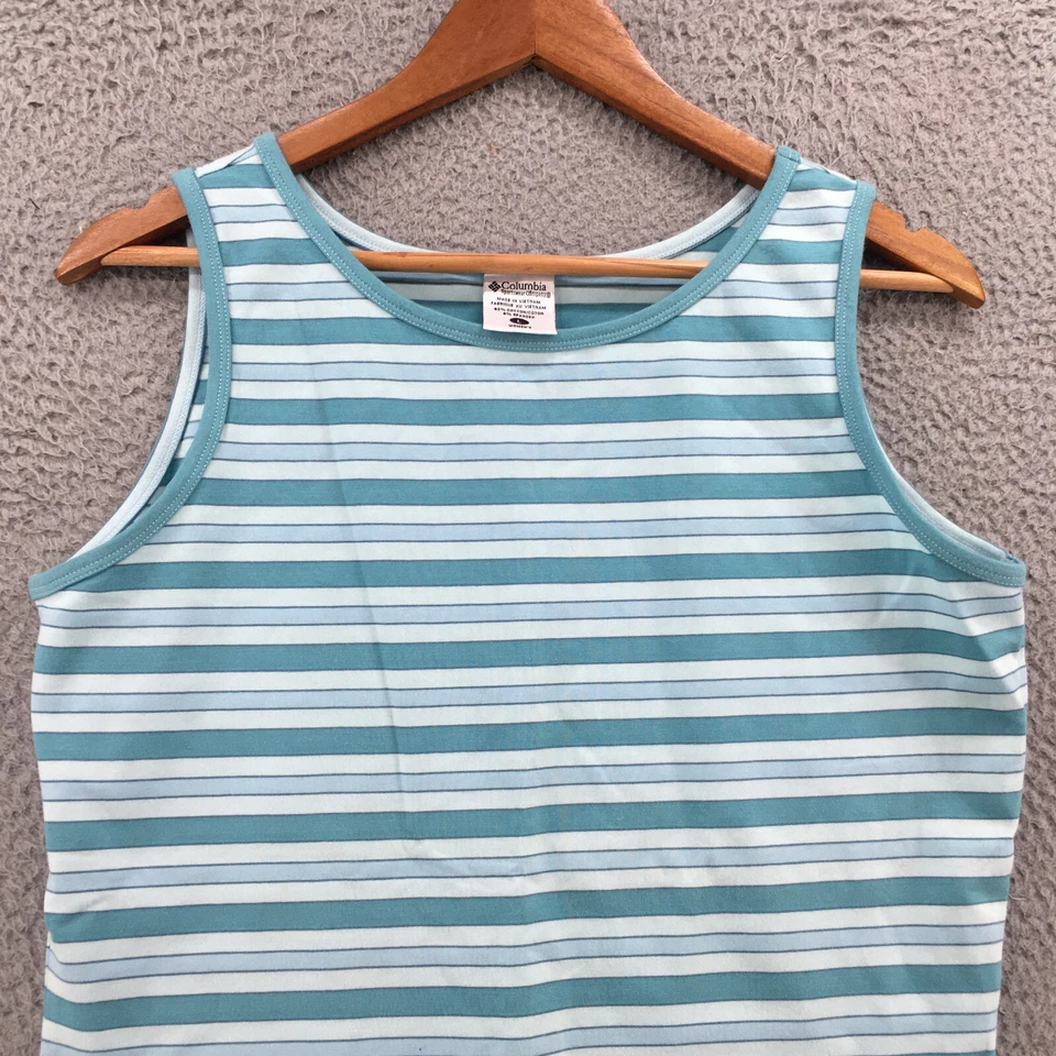 Camiseta sin mangas Columbia para mujer L multicolor a rayas mezcla de algodón pulóver sin mangas Foto 3 de 4