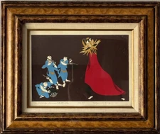 KIYOSHI NAGAI VINTAGE JAPANESE MODERN ABSTRACT LITHOGRAPH OLD JAPAN MUSICIANS