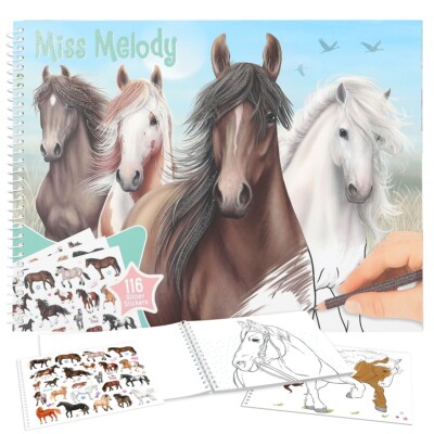DEPESCHE - MISS MELODY STICKER & MALBUCH PFERDE NEU OVP
