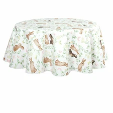 Way to Celebrate Easter Peva Tablecloth Bunny Butterfly Vinyl 70" Round New