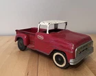 Tonka Vintage Red Pressed Steel Pickup Truck Toy Vehicle with White Roof