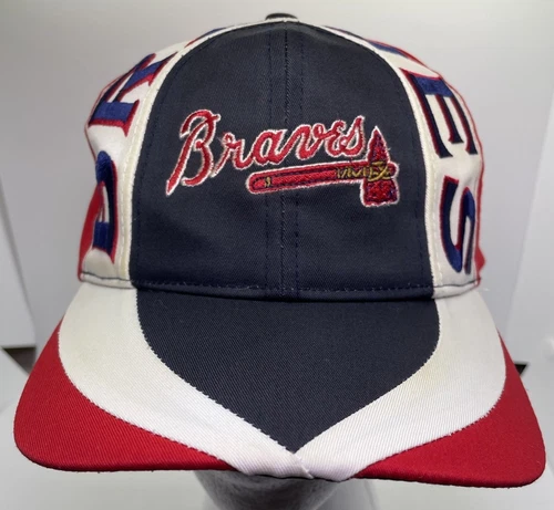 Atlanta Braves Vintage 90's Twins Enterprise Swirl Snapback Cap Hat Blockhead