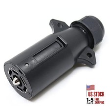 Heavy Duty 7 Way Round RV-Style Trailer Connector - Replacement 7 7-Way Adapter