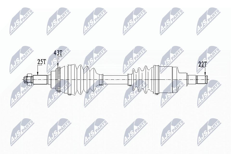 NTY Drive Shaft NPW-SU-029 For Subaru Suzuki Front Axle Left 634 mm