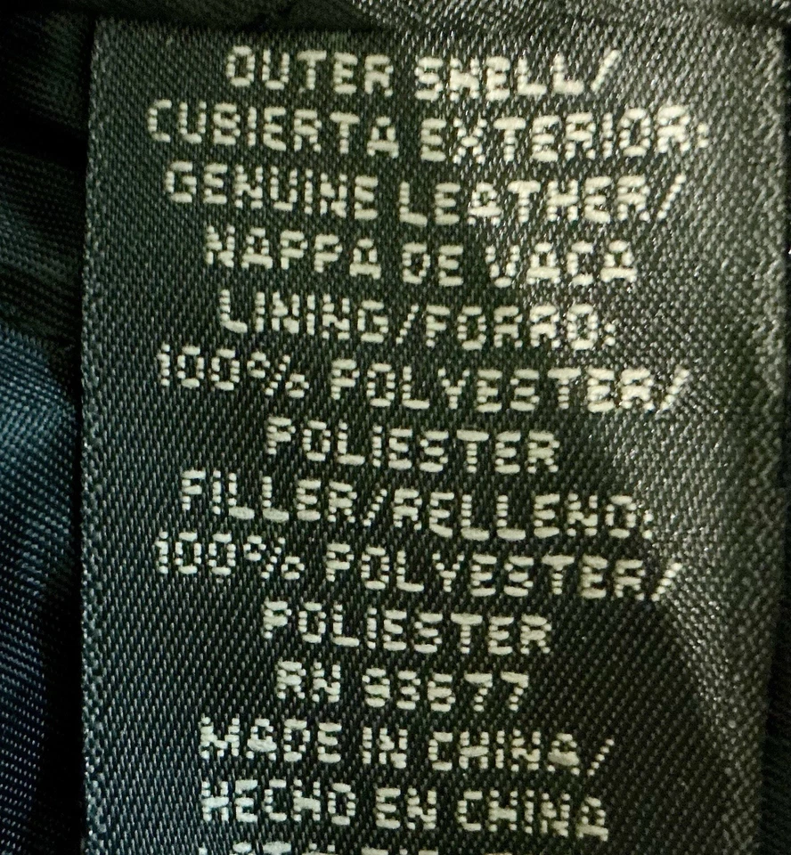 St. John’s Bay Men’s Black Leather Jacket Quilt Lined full Zip size XL - Image 4 of 4