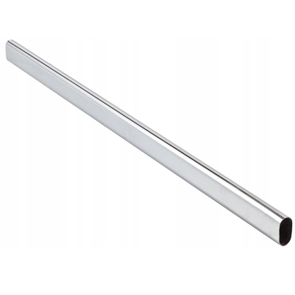 Wardrobe Hanging Rail Oval Chrome 30x15mm Clothes Bar 300–1800mm IANPAV - Image 2 of 4