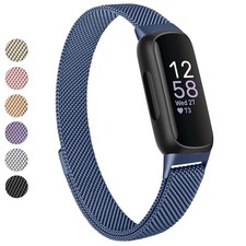Vanjua for Fitbit Inspire 3 Bands Women Men, Stainless Steel Metal Mesh Loop Adj