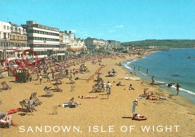Ansichtskarte: Isle of Wight, Sandown vom Pier [Lachs] 02.59.03.07
