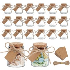 PH PandaHall 14pcs Small Glass Jars with Cork Stoppers, Mini Glass Bottles Wi...