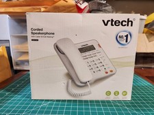 VTech Landline Phone Corded Home Office Desk Wall Telephone Large Display, White