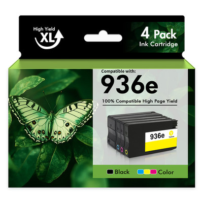 936e 936XL Ink Cartridges (with New Chip) for HP OfficeJet Pro 9125e 4pack