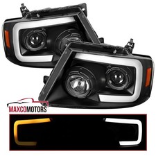 Black Projector Headlights Fits 2004-2008 Ford F150 F-150 Led Sequential Signal