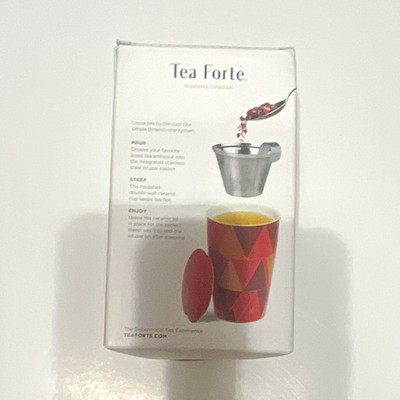 Tea Forte Warming Joy 12 fl oz Ceramic Steeping Cup w/ Lid & Infuser