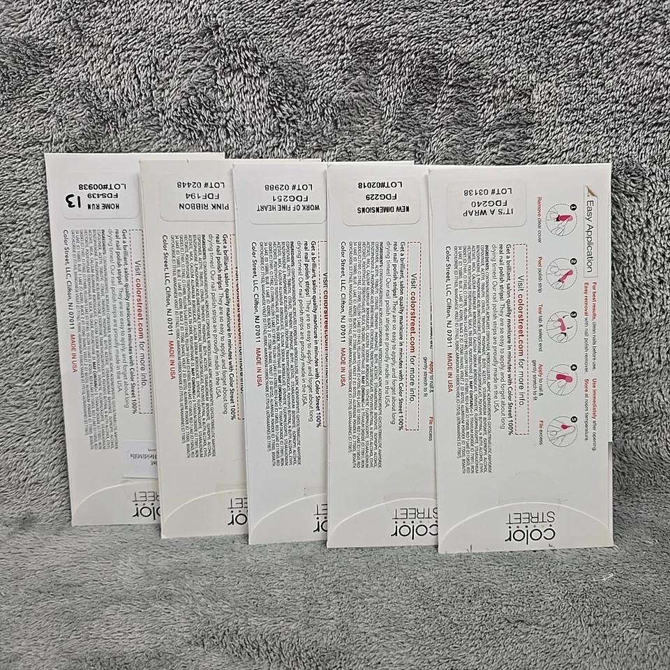 Lote de 5 Tiras de Esmalte de Uñas Color Calle Real Patrones Deportivos Vacaciones Retirado Foto 2 de 4