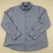 Mizzen Main Shirt Mens XL Trim Blue Performance Stretch Snap Button Down Pocket