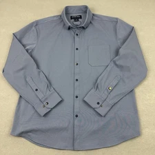 Mizzen Main Shirt Mens XL Trim Blue Performance Stretch Snap Button Down Pocket