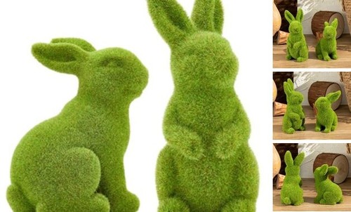 Easter Bunny Decorative Ornament Garden Decoration Artificial Green Moss