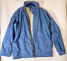 Patagonia Jacket Mens XL Blue Mesh Lined Packable Hood Windbreaker Rain Coat