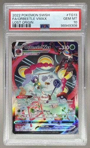 9308 Orbeetle VMAX 2022 Pokemon Sword & Shield Lost Origin #TG13 PSA 10