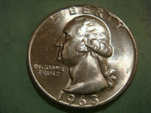 1963 D Washington Quarter - Beautiful Uncirculated, actual coin in photo