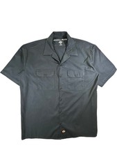 Dickies FLEX Button-Up Shirt Men's XL Black Short Sleeve Workwear