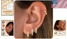 Small Gold Hoop Earrings for Women Hypoallergenic 14K Gold Plated Huggie Hoop Ea