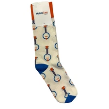 SOCK Club BANJO Men's One Size Orange Blue Made In USA