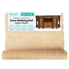 Rattan Cane Webbing Roll 24" Wide, Open Mesh, 2FT x 6FT, Natural Rattan Sheet...