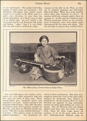 INDIAN MUSIC: A STUDY OF ITS FORMS AND TRADITIONS. WRITTEN BY MAUD MANN, 1914. 1