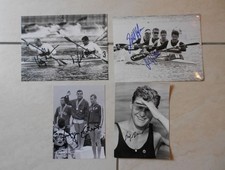4 Autogrammfotos ( 6 Autogramme ) von Olympiasiegern im Kanusport