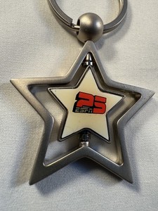 ESPN 25th Anniversary Spinner Keychain Key Ring Disney Collectible Souvenir