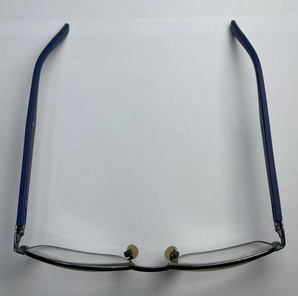 Timberland Eyeglasses Glasses Frame Blue Square Full Rim Metal Acetate 55-22-140 - Image 4 of 4