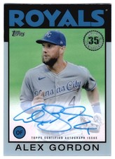 2021 Topps Clearly ALEX GORDON 1986 35th Anniversary Auto #86TBA-AGO