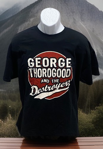 Thorogood, Vintage George Thorogood and The Destroyers I Drink Alone Black T Shirt Size XL