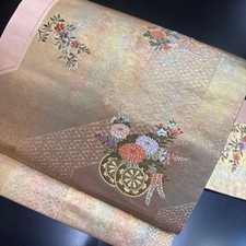 Nagoya Obi Belt Band Kyusun Pure Silk Kimono Nagoya Style Japan (K1469)