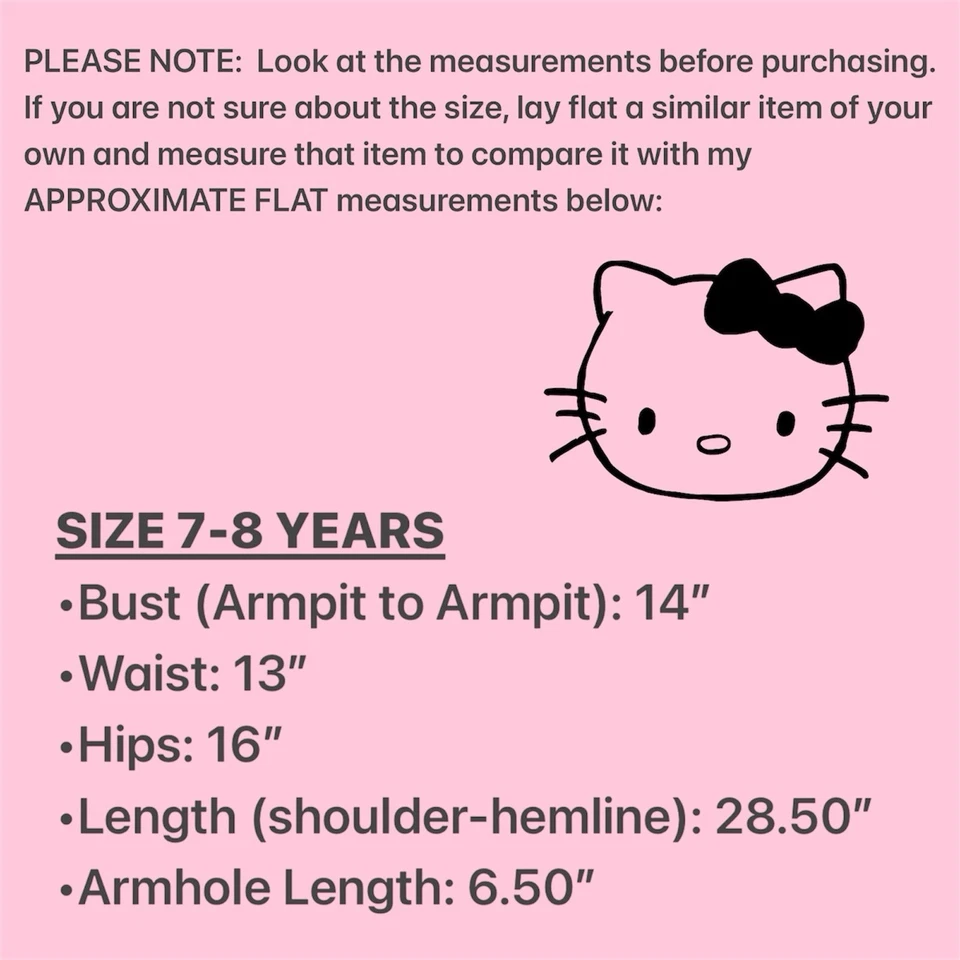 Niñas 7-8 Años Vestido Camisón Encubrimiento Hello Kitty Tanque Suave VIAJEROS Foto 3 de 4
