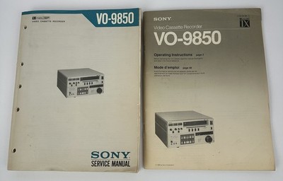 Original Sony VO-9850 U-matic Video Recorder Service & Operating Manual Vintage