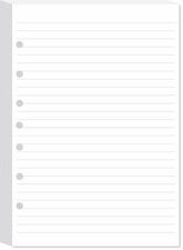 7-Hole Lined Filler Paper Pack of 100 Sheets for Mini Binders, College Ruled, 5-