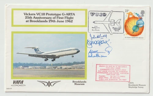 29/6/1987 UK GB Flown Cover - Vickers VC 10 Prototype G-ARTA HANDSIGNED #1