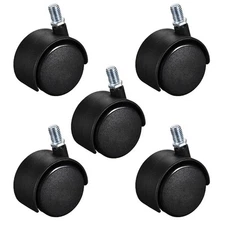 5pcs M10x15mm Furniture Casters for Replace 2" Nylon Threaded Stem 38lb