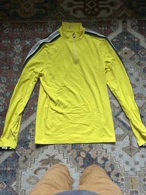 Bogner Mens Yellow Long Sleeve Quarter zip Sweatshirt - Size S